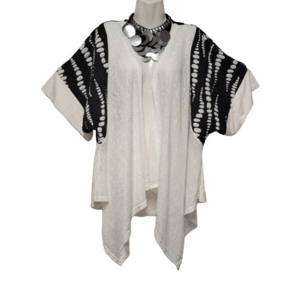 Open Cardigan Coat Jacket Top Linen Plus Size Cardigan Short Sleeve Size S - Picture 2 of 10